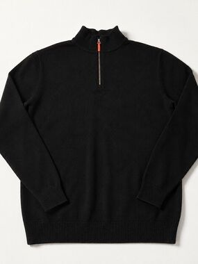 Men's Black Half-Zip Sweater